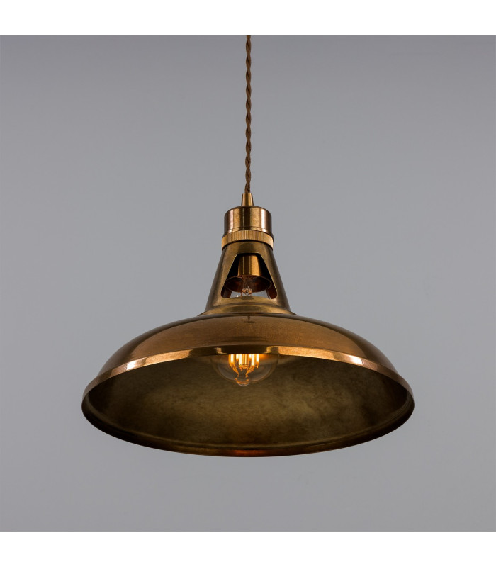 Geneva Industrial Dome Pendant Antique Brass-2