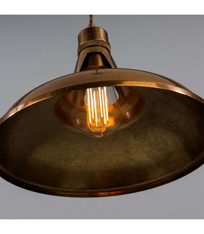 Geneva Industrial Dome Pendant Antique Brass-5