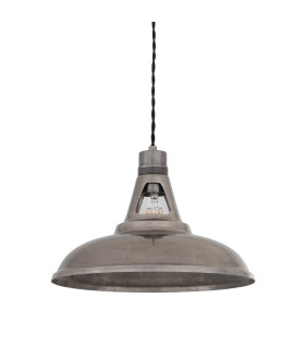 Geneva Industrial Dome Pendant Antique Silver-1