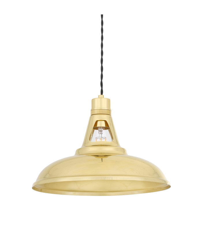 Geneva Industrial Dome Pendant Polished Brass-1