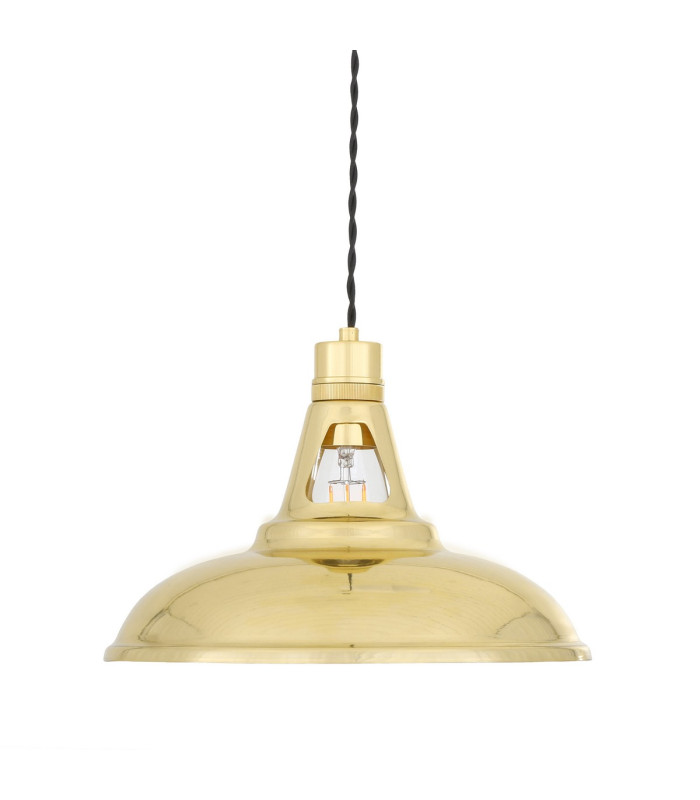 Geneva Industrial Dome Pendant Polished Brass-3