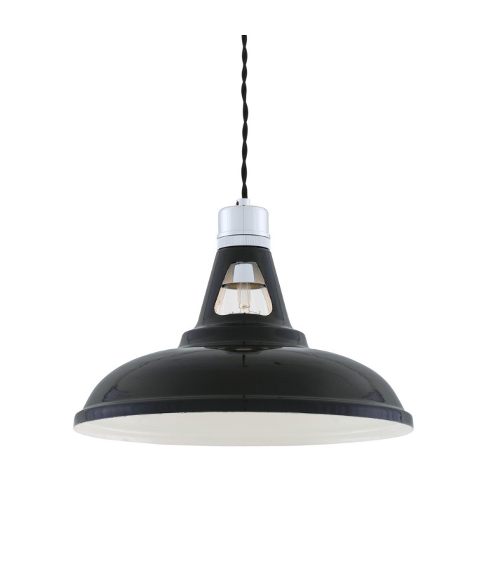 Vienna Industrial Dome Pendant Chrome Black