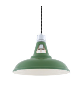 Vienna Industrial Dome Pendant Chrome Sage Green