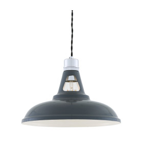 Vienna Industrial Dome Pendant Chrome Grey