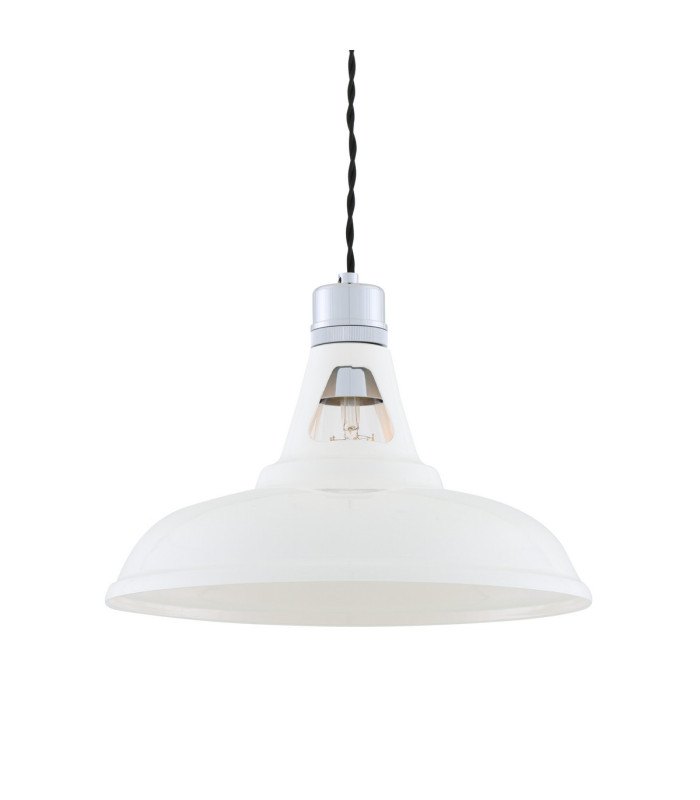 Vienna Industrial Dome Pendant Chrome White