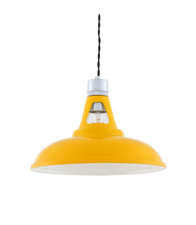 Vienna Industrial Dome Pendant Chrome Yellow-1