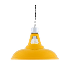 Vienna Industrial Dome Pendant Chrome Yellow-2
