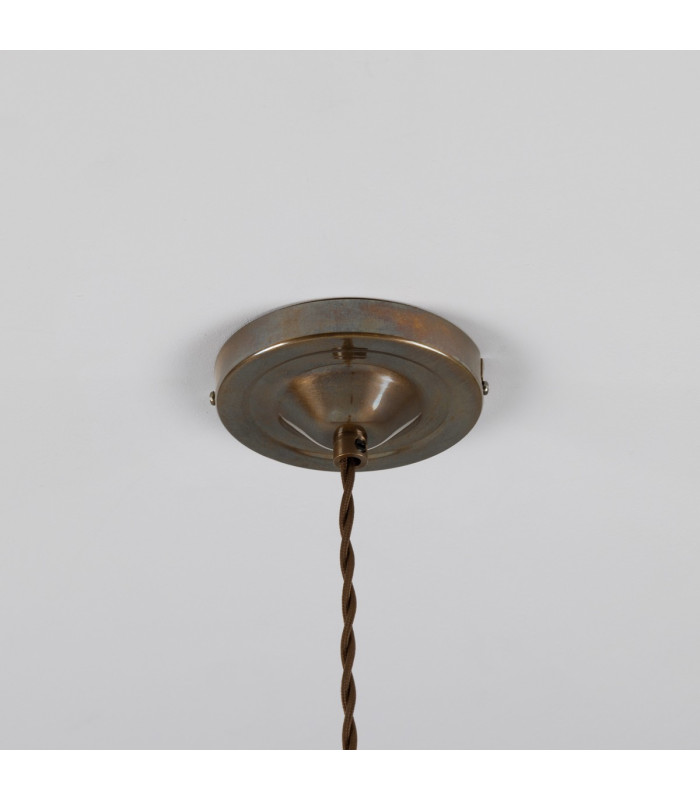 Stanley 20cm Holophane Globe Pendant Antique Brass-5