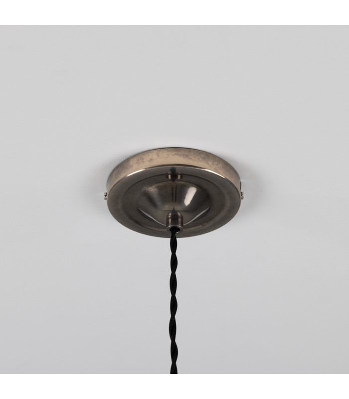 Stanley 20cm Holophane Globe Pendant Antique Silver-5
