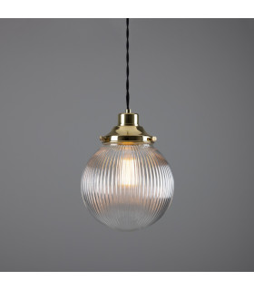 Stanley 20cm Holophane Globe Pendant Polished Brass-1