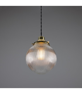 Stanley 20cm Holophane Globe Pendant Polished Brass-2