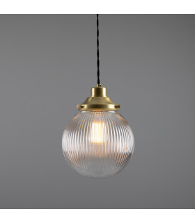 Stanley 20cm Holophane Globe Pendant Satin Brass-1