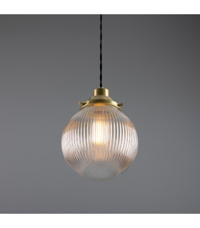 Stanley 20cm Holophane Globe Pendant Satin Brass-2