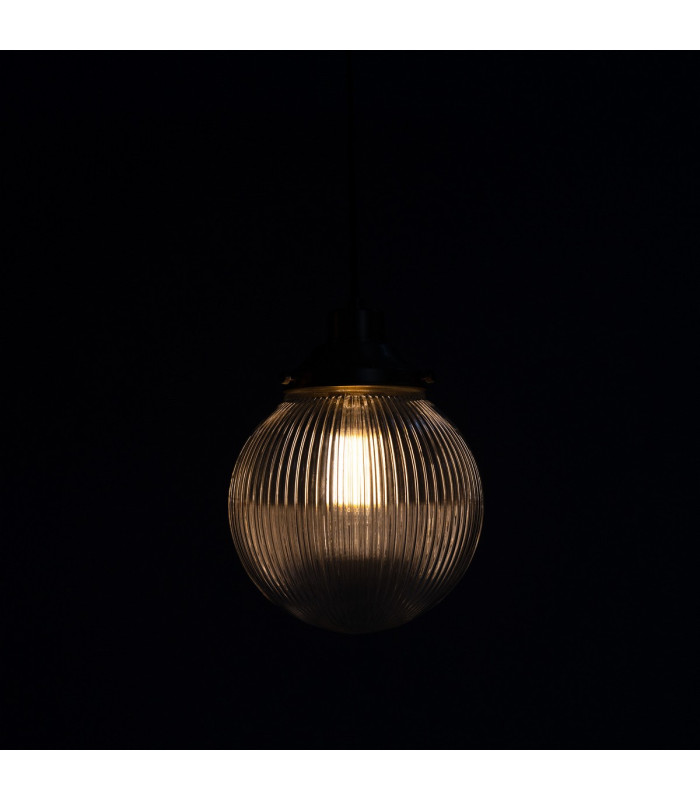 Stanley 20cm Holophane Globe Pendant Satin Brass-5