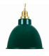 Rezador Large Dome Pendant Polished Brass Racing Green Shade
