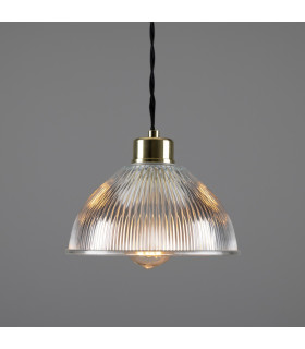 Boston Industrial Holophane Dome Pendant Polished Brass-2