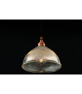 Boston Industrial Holophane Dome Pendant Polished Copper-1