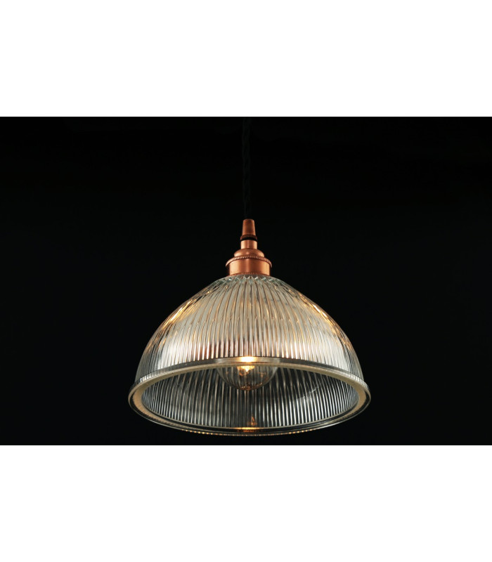 Boston Industrial Holophane Dome Pendant Polished Copper-1