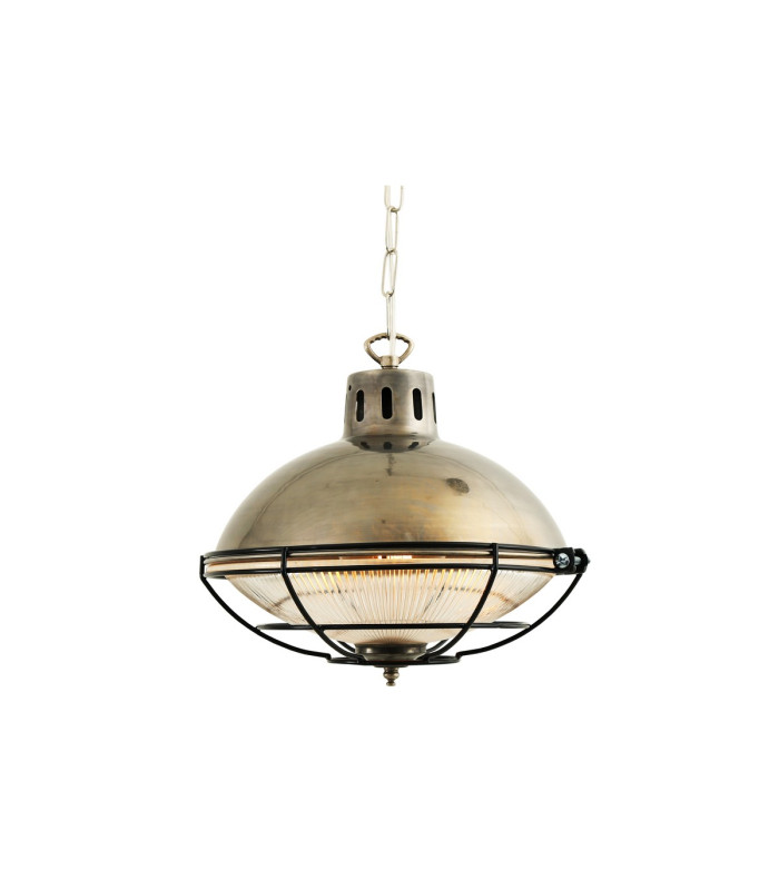 Marlow Cage Dome Pendant Antique Silver Black Cage