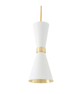 Cairo Pendant Light Polished Brass White