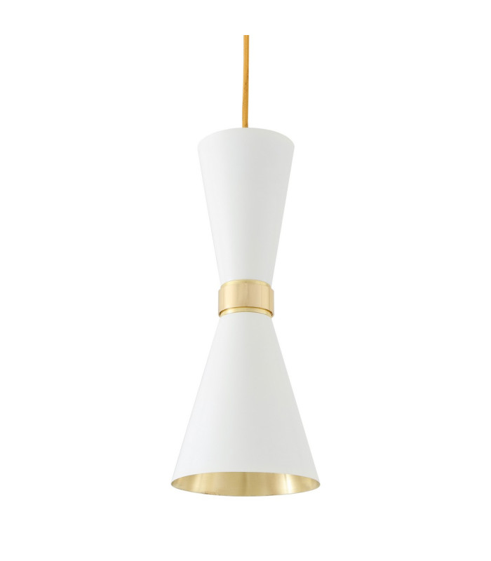 Cairo Pendant Light Polished Brass White