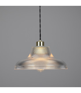 Mono 30cm Railway Dome Pendant Polished Brass-1