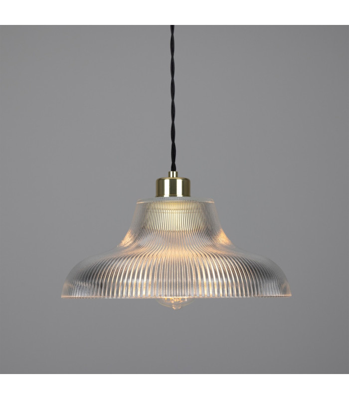 Mono 30cm Railway Dome Pendant Polished Brass-1