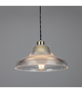 Mono 30cm Railway Dome Pendant Polished Brass-2