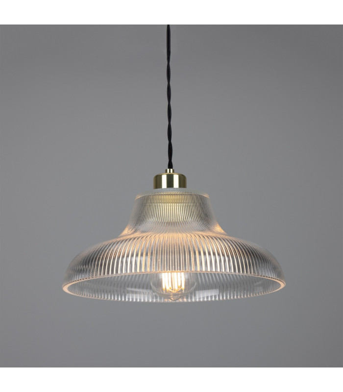 Mono 30cm Railway Dome Pendant Polished Brass-2