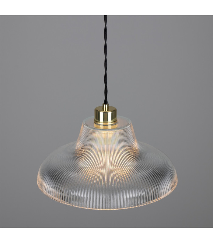 Mono 30cm Railway Dome Pendant Polished Brass-3