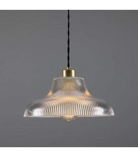 Mono 30cm Railway Dome Pendant Satin Brass-1