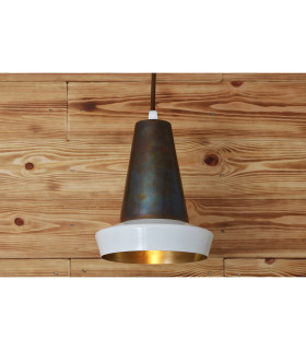 Malabo Dome Pendant White & Antique Brass-1