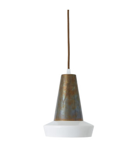 Malabo Dome Pendant White & Antique Brass-2