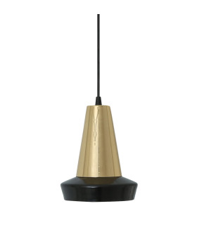 Malabo Dome Pendant Matt Black & Polished Brass