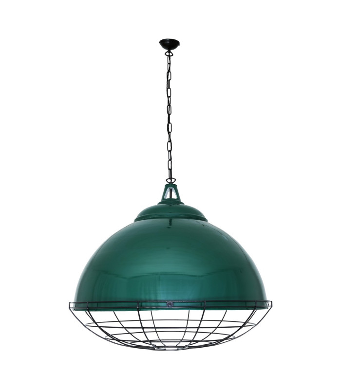 Brussels Dome Pendant Racing Green Black Cage-2