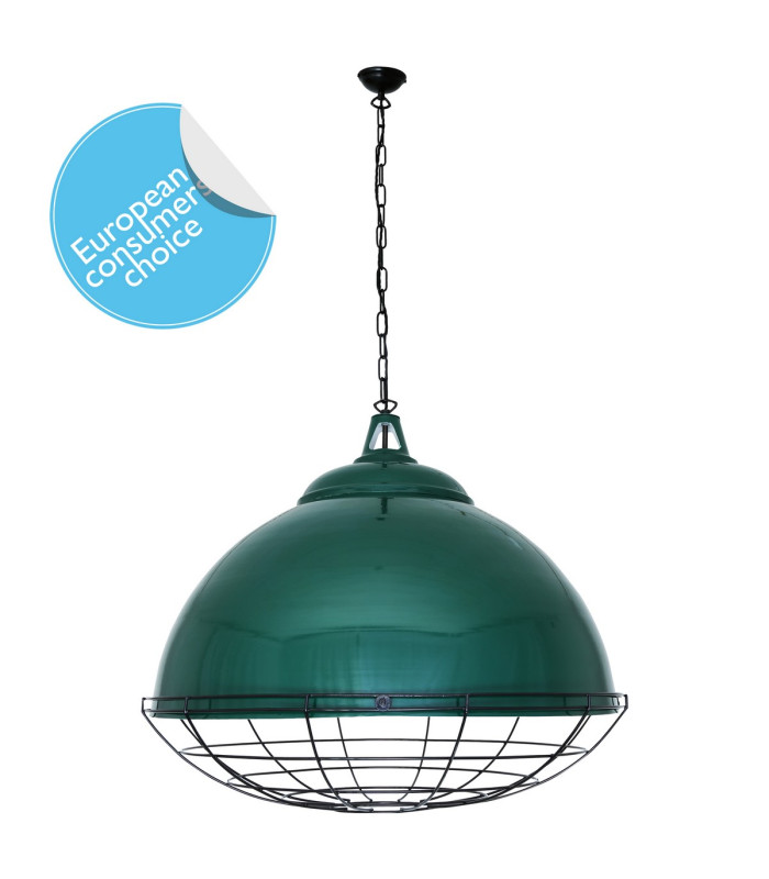 Brussels Dome Pendant Racing Green Black Cage-4