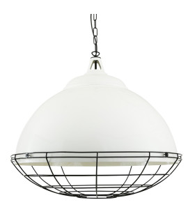 Brussels Dome Pendant White Black Cage
