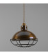 Chester Cage Dome Pendant Antique Brass Black Cage-1