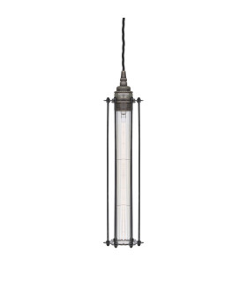 Beirut Pendant Antique Silver Black Cage
