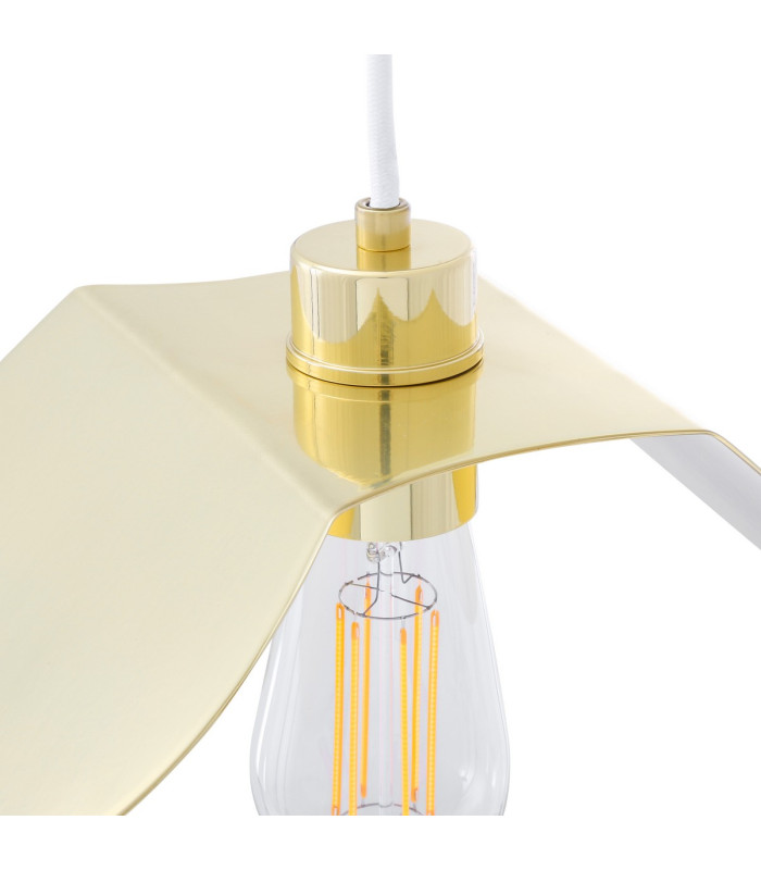 Dodoma Pendant Light Polished Brass White Cable-2