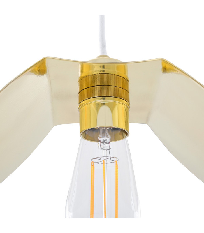 Dodoma Pendant Light Polished Brass White Cable-3
