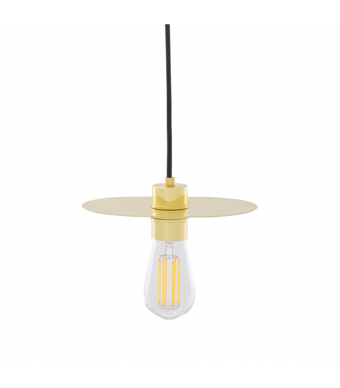 Kigoma Pendant Light Polished Brass Black Cable-1
