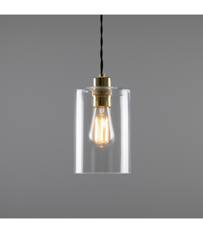 Dalat Cylindrical Pendant Polished Brass-2