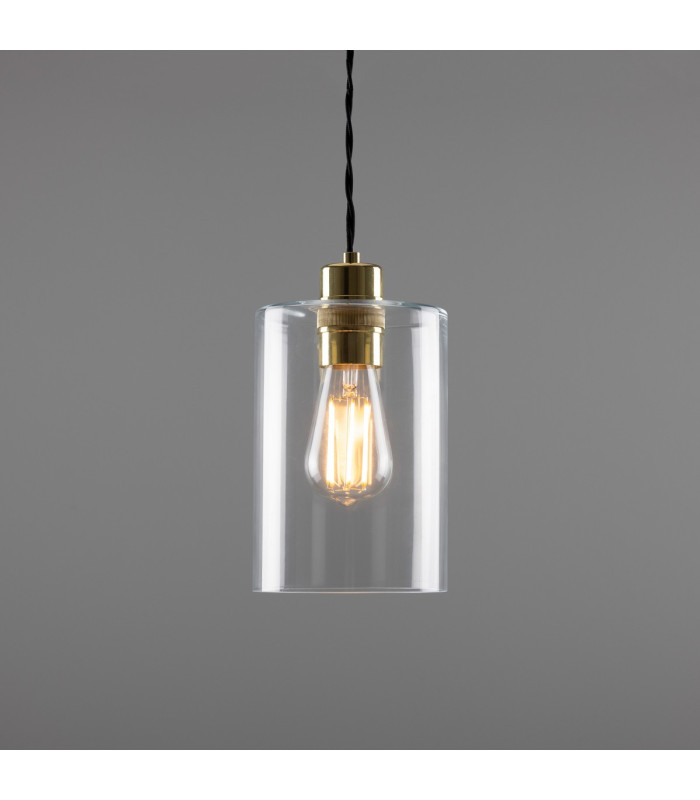 Dalat Cylindrical Pendant Polished Brass-3