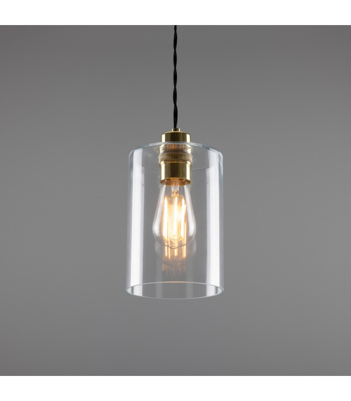 Dalat Cylindrical Pendant Polished Brass-5