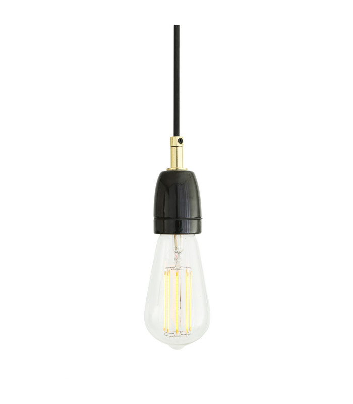 Caltra Pendant Light Black & Polished Brass