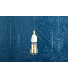 Caltra Pendant Light White & Polished Brass-1