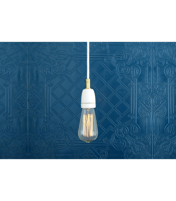 Caltra Pendant Light White & Polished Brass-1