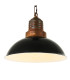 Ypres Factory Dome Pendant Antique Brass Black Shade-1