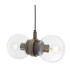 Eske Double Globe Pendant Antique Silver Clear Glass-1